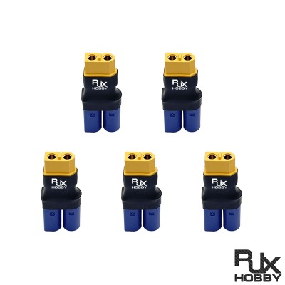 RJXHOBBY 5pcs XT60 Female to EC5 Male Connector Adapter 
