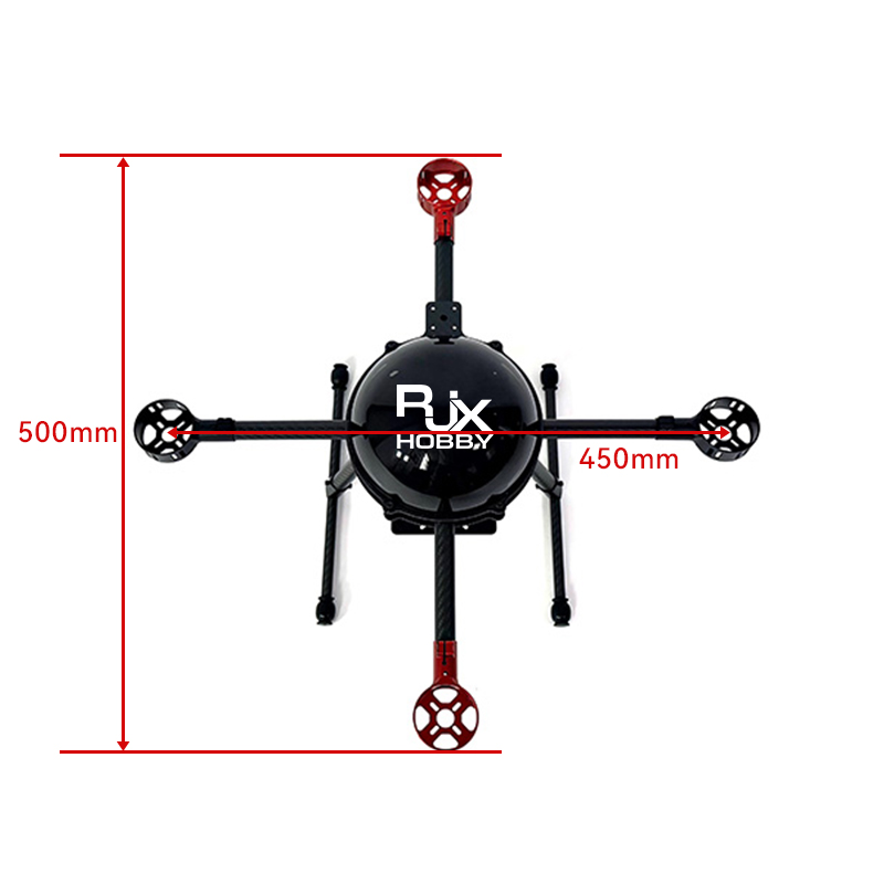 RJX 450C 4-Axis Carbon Fiber Quadcopter Frame  Kit with Motor Mounts ﻿
