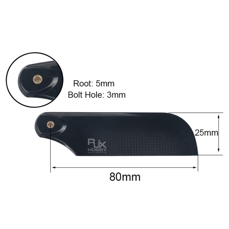 RJX 80mm 1K CF Tail Blades