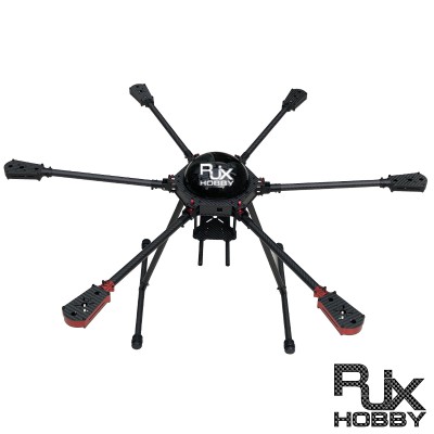 RJX850 6-Axis Carbon Fiber Umbrella Folding Hexacopter Frame with Motor Mounts