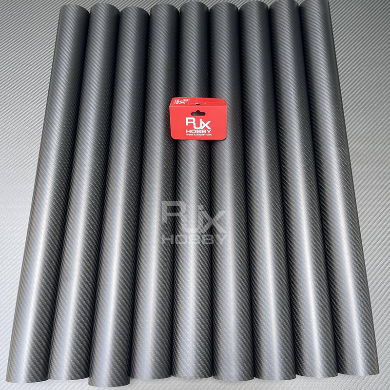RJXHOBBY 3K Carbon Fiber Round Tube 1000mm (OD:42-50mm)