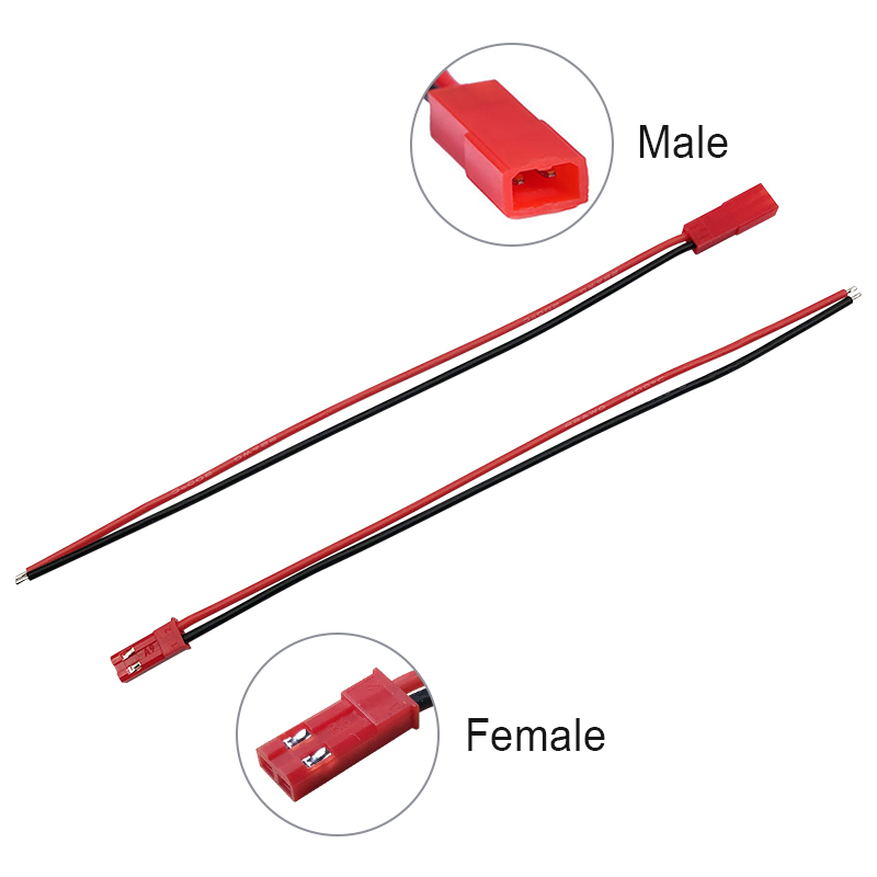RJX 22 AWG  Silicone JST Plug Connector 2 Pin Male Female Plug Connector Cable Wire for LED Lamp Strip RC Toys Battery